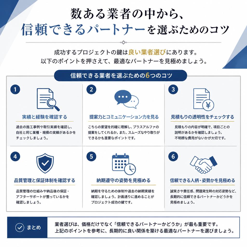 業者選定のポイントとは？