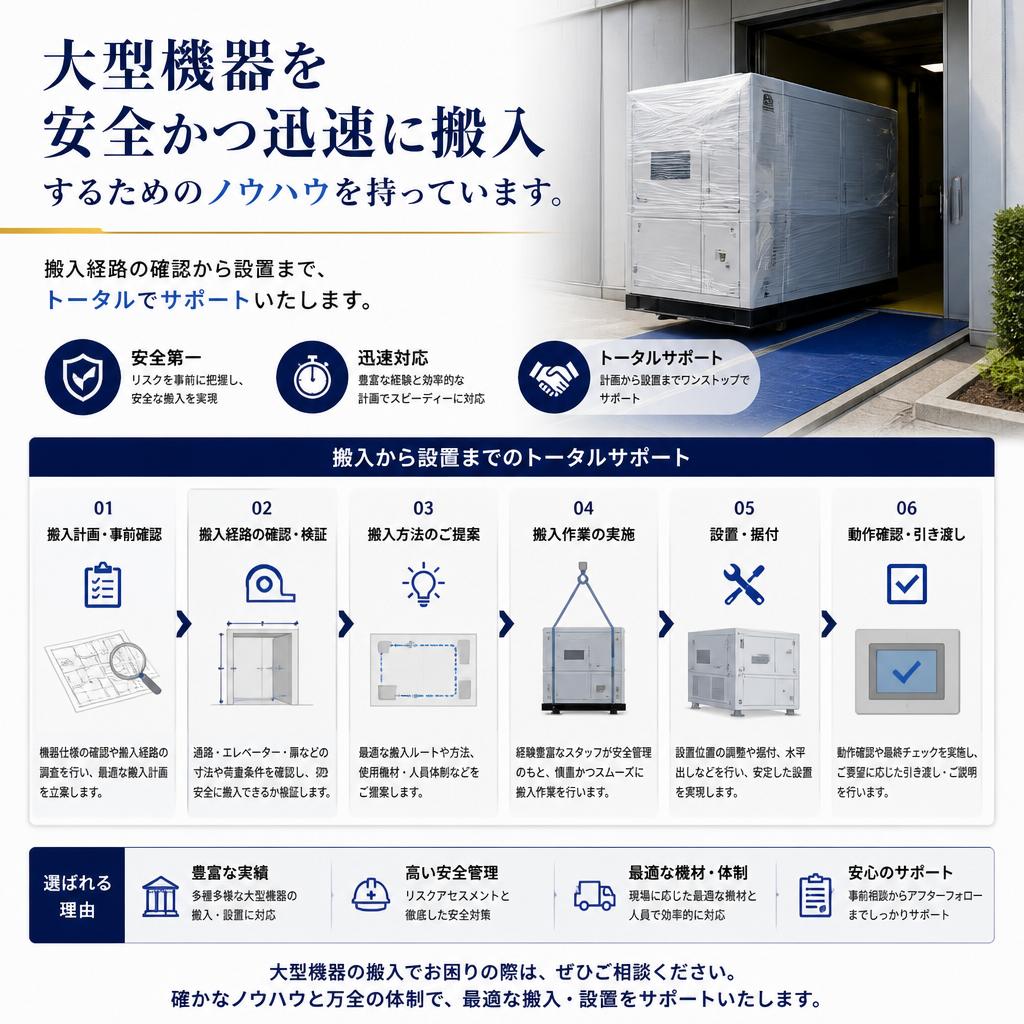 スムーズな機械搬入の実現