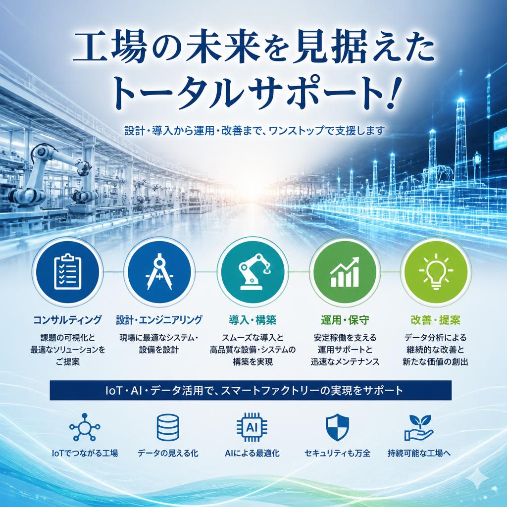 工場の未来を見据えたトータルサポート！