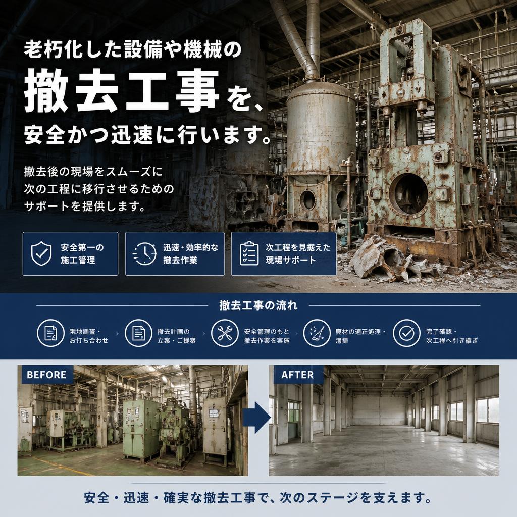 信頼の撤去工事で安心のスタート