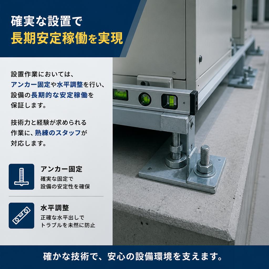 確実な設置作業で長期の安定稼働を実現