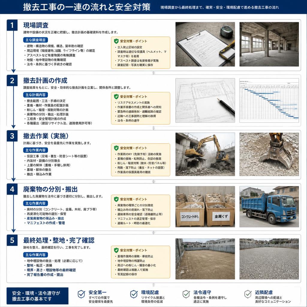 撤去工程の流れ