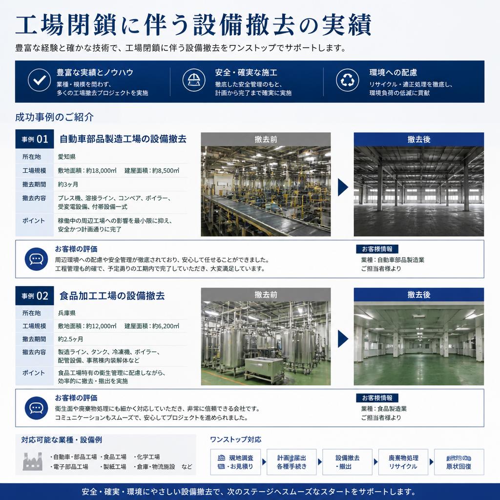 安全な撤去作業の実績