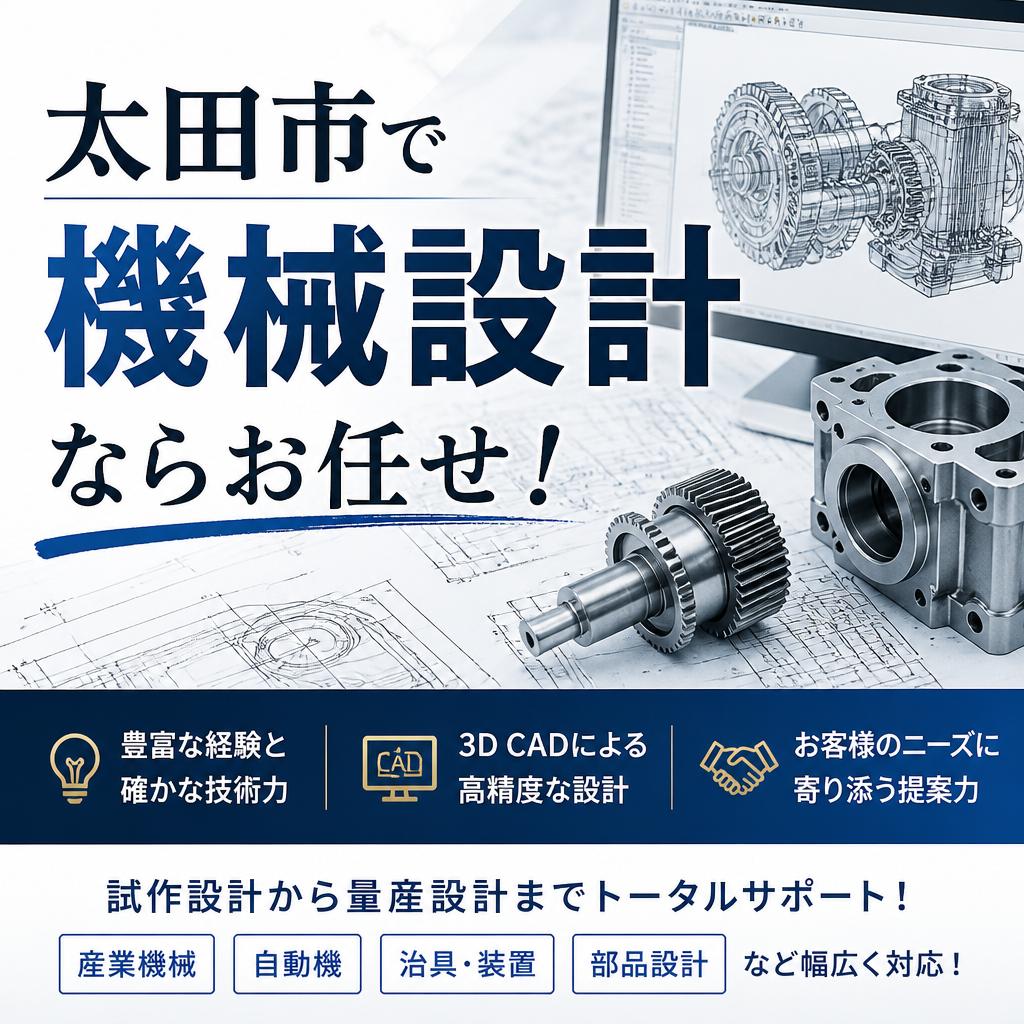 太田市で機械設計ならお任せ！