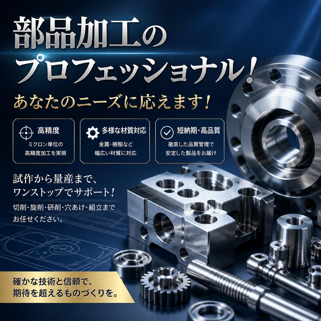 部品加工のプロフェッショナル！あなたのニーズに応えます！