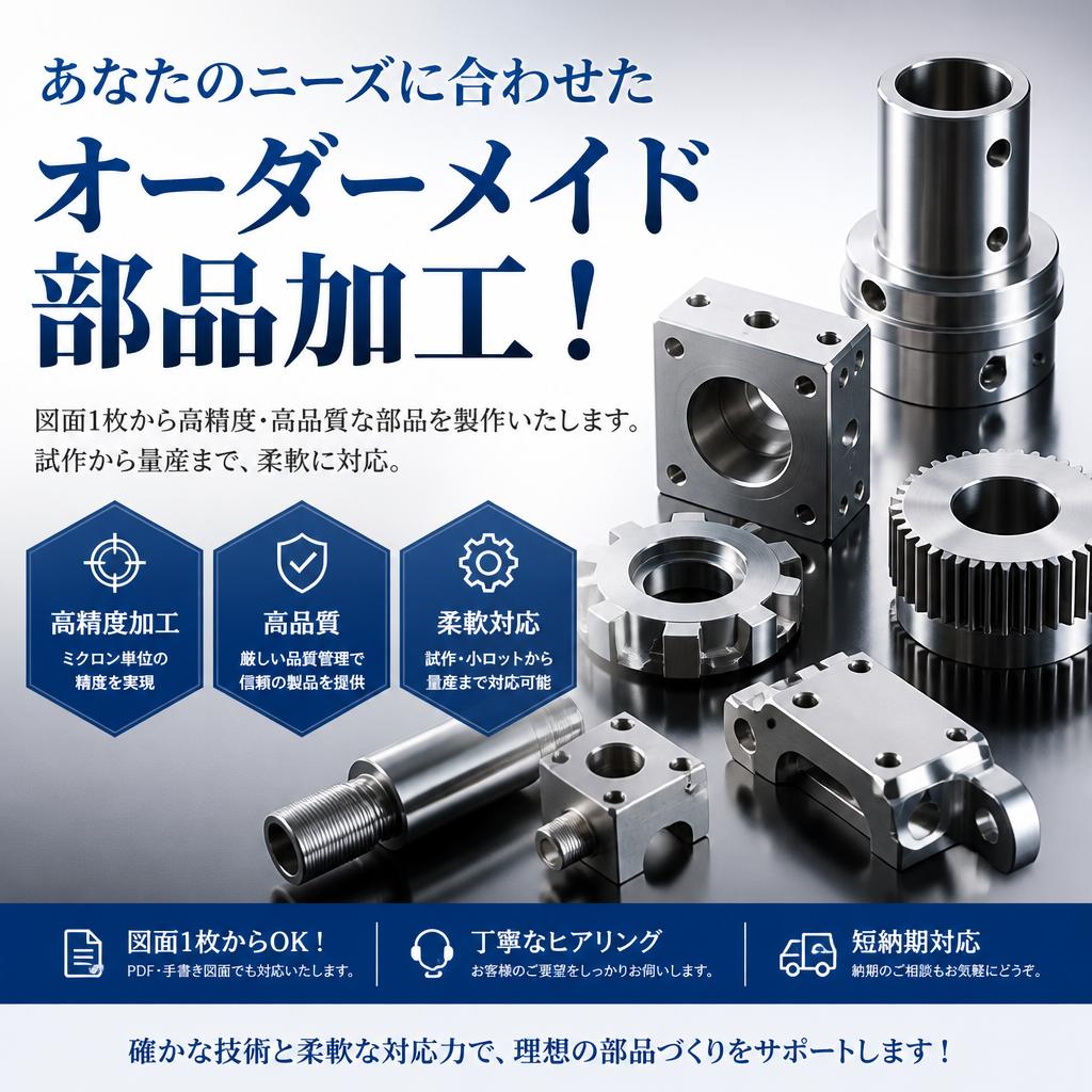 あなたのニーズに合わせたオーダーメイド部品加工！