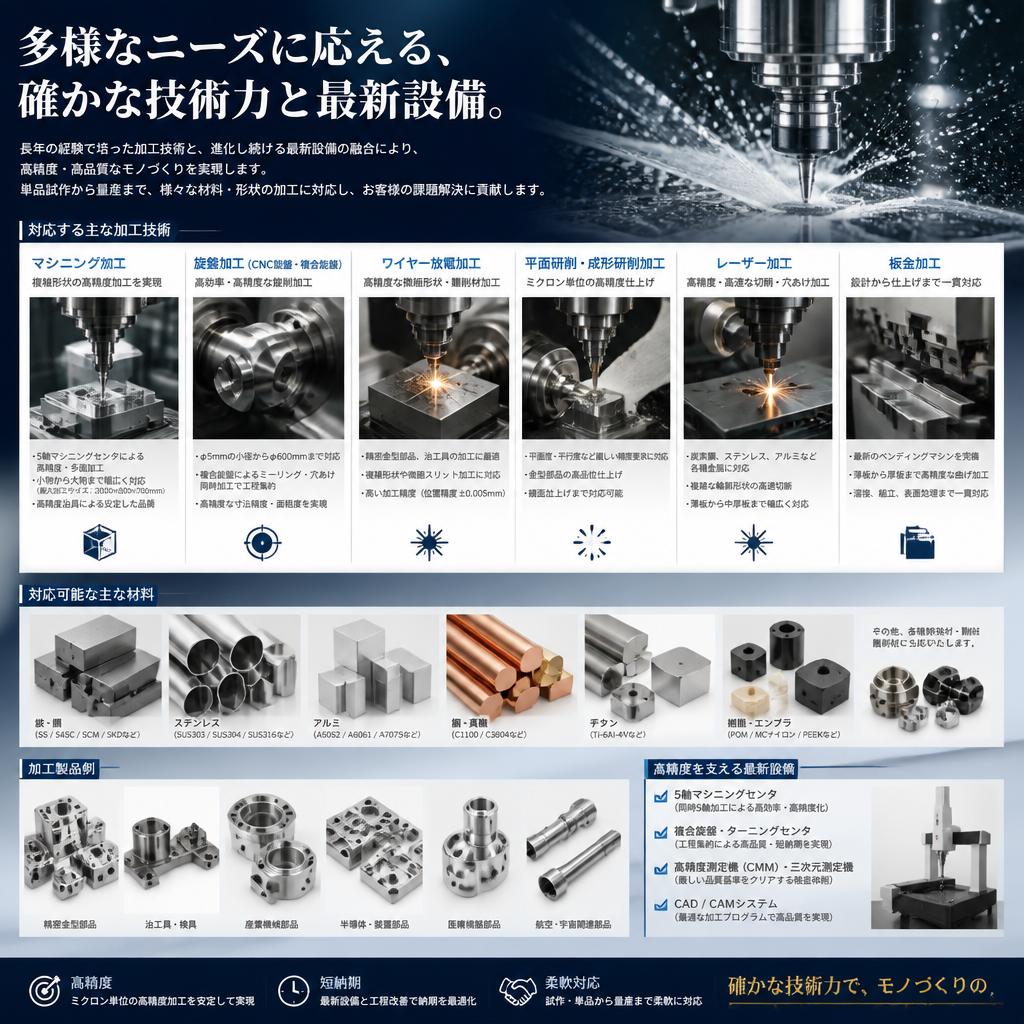 豊富な加工技術と設備