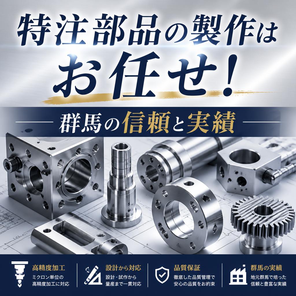 特注部品の製作はお任せ！群馬の信頼と実績
