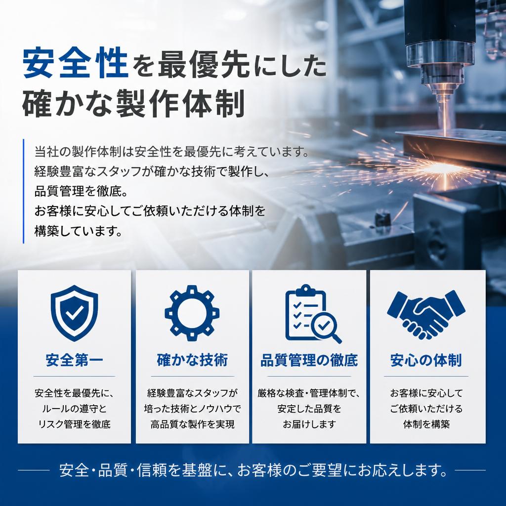安全性を重視した製作体制
