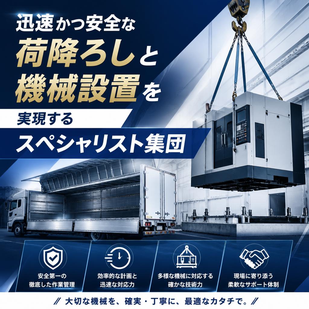 迅速かつ安全な荷降ろしと機械設置を実現するスペシャリスト集団