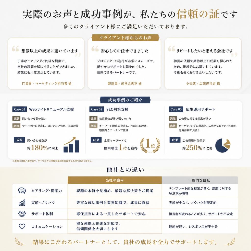 お客様の声と実績