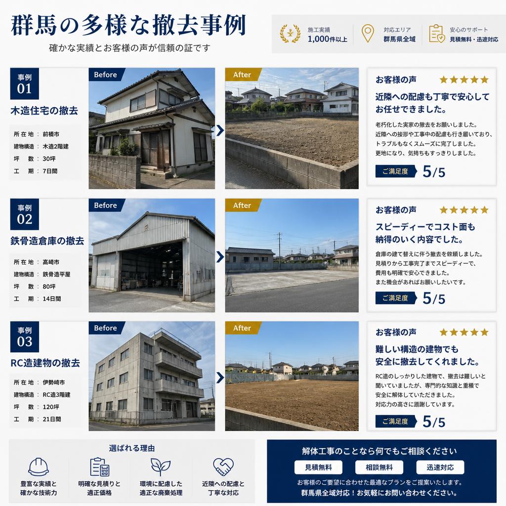 過去の施工実績とお客様の声