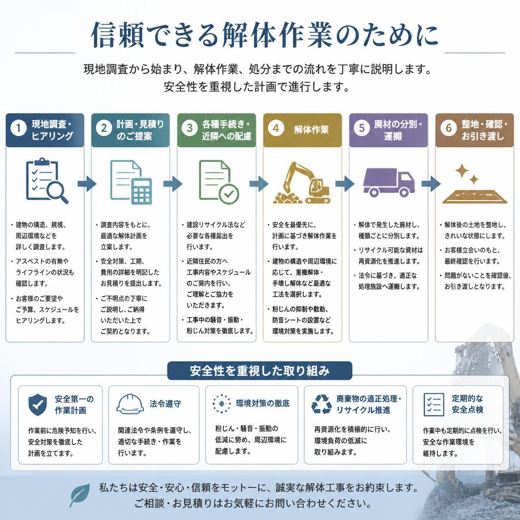 当社の解体・処分の流れ