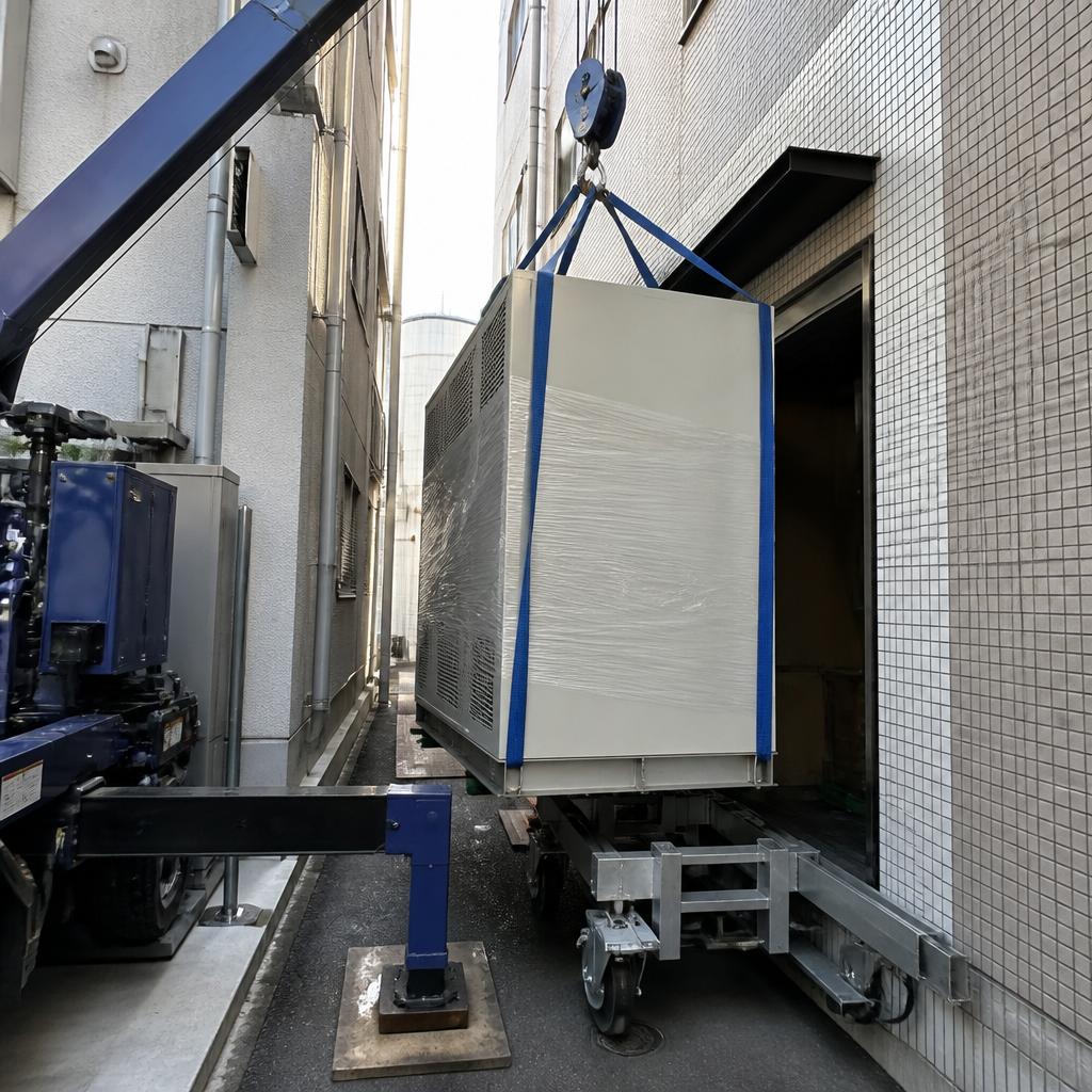 狭小現場でも安心！重量物の搬入・設置はお任せ！